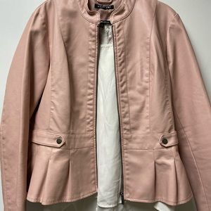 Baccini Light Pink Faux Leather Jacket
